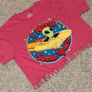 Red Alien Fringe Croptop Size Small